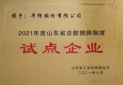 公司躋身山東省總數據師制度試點企業